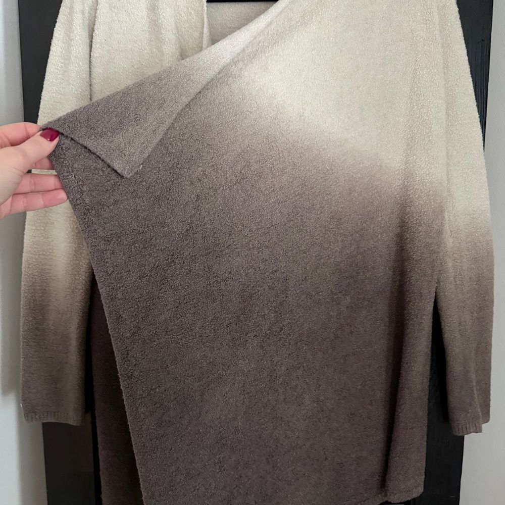 Barefoot Dreams CozyChic Lite Ombre Calypso Wrap Cardigan Stone Cocoa S/M - Picture 5 of 8